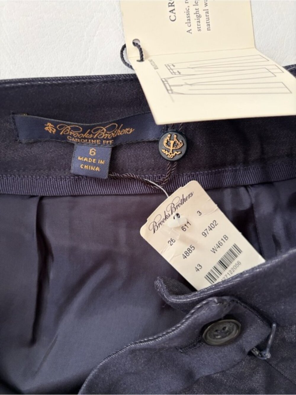 Brooks Brothers Pants Cotton Trousers Caroline Fit Pants Navy Blue size 6 - Picture 12 of 15